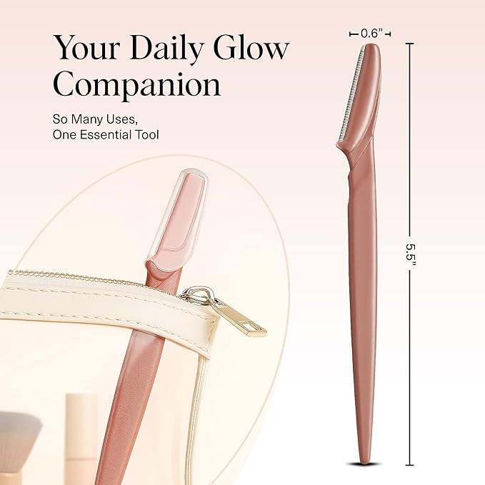 Kitsch Dermaplane Razor for Women Face – Face Razors for Women & Men, Eyebrow Trimmer & Face Shaver – Exfoliating Facial Razor & Skin Care Tool for Smoother Skin - Terracotta, 6 pcs