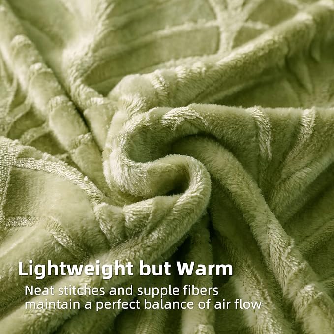 Whale Flotilla Soft Flannel Fleece Twin XL Size Bed Blanket, Olive Green | 90"x66" Cozy Lightweight Breathable Coverlet, Plush Fluffy Bedspread, Vintage Pattern Decorative Blanket for Dorm, All Season