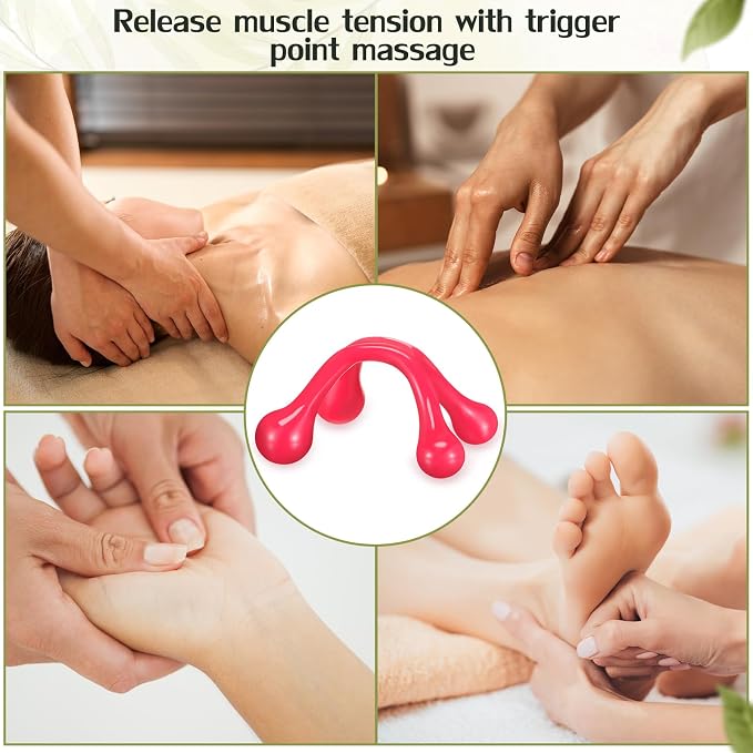 TrelaCo 50 Pack Four Point Massage Tools Christmas for Employees Gift White Elephant Gift 4 Legged Massage Knobs Portable Palm Shaped Manual Back Massager Handheld(Multicolored)