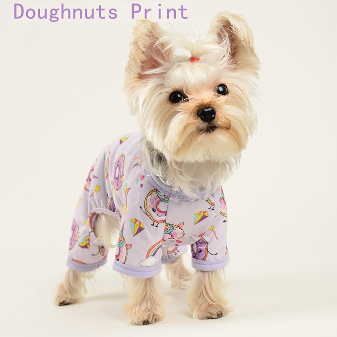 Dog Pajamas for Small Dogs Boy Girl, Dog Clothes Tiny Chihuahua Yorkie Spring Summer Shirt, Cute Puppy Outfit Pjs Jumpsuit Cat Onesie Apparel Pet Clothes