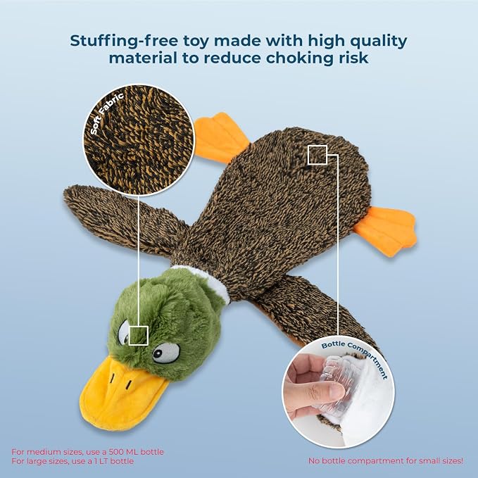 Best Pet Supplies Squeaky Dog Toys with Soft Durable Fabric for Small, Medium and Large Pets Interactive Toy for Indoor Play, Supports Active Biting and Play - Wild Duck, Pig, Small