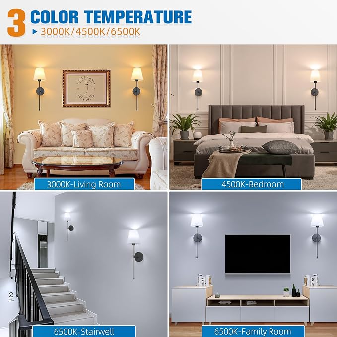 Battery Operated Wall Sconce Set of 2,Black Rechargeable Wall Lights with 10400mAh Dimmable Bulbs and Remote,10 Colors Wireless Wall Lamps for Bedroom Living Room Hallway Decor