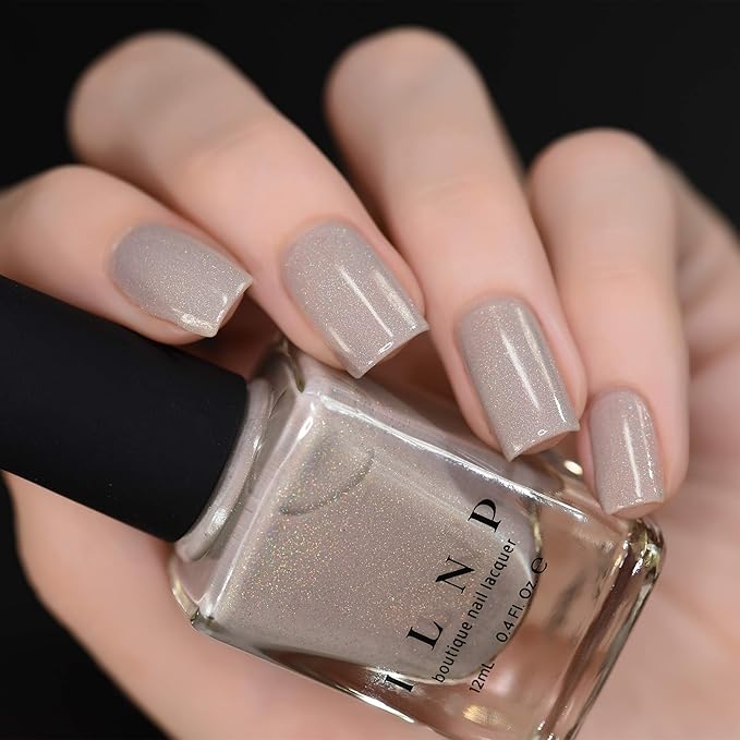ILNP Set in Stone - Creamy Greige Holographic Nail Polish
