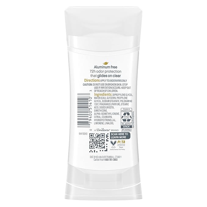 Dove Aluminum Free Deodorant for Women 3 Pack Dragon Fruit & Coconut Cream 72 hour odor protection 2.6oz
