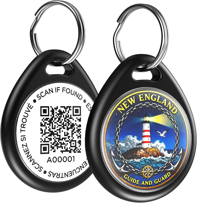 QR Code Dog Tags Personalized for Pets, Real-time Alerts, Light