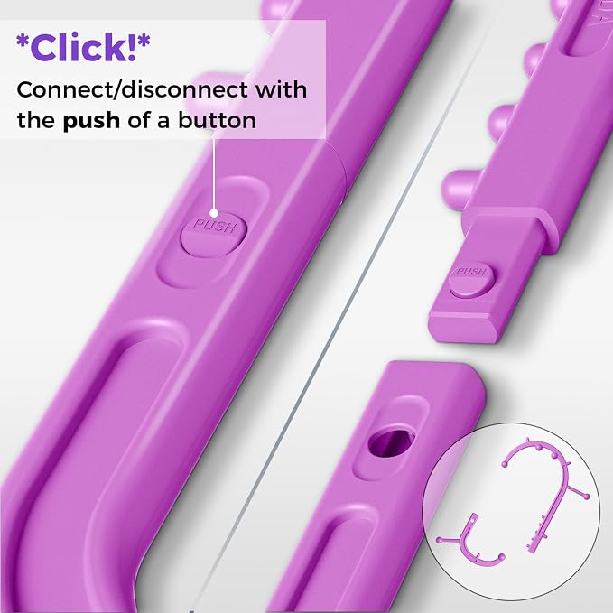 Detachable Trigger Point Massage Cane, Button-Release Design Massage Hook for Back, Neck & Shoulder Pain Relief, Pressure Point Massage Tool for Muscle Recovery (Medium, Pink)