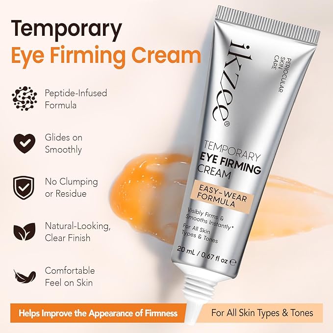 ISUNRISE Instant Eye Tightener Cream with Brush, Temporary Eye Tightener Cream Reduces Eye Bags & Puffiness, Wrinkles & Fine Lines, Lightweight Gentle Skin Care for All Skin Types