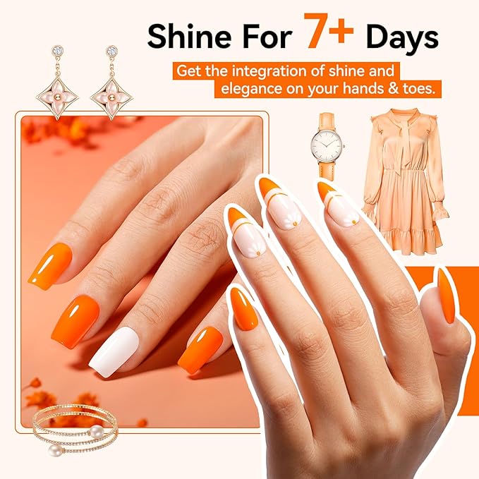 Classic Nail Polish Cosmic Orange | 10ml Opaque, Glossy Shine Finish | Fast Drying, Streak-free Formula, Rich in Castor Oil, Salon Quality Chip Resistant Nail Polish Nail Art Gift for Women