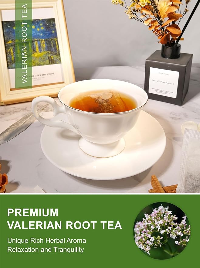 TeeLux Valerian Root Tea Bags, Smooth & Mild Taste, Caffeine Free, Natural Ingredients, 100 Count