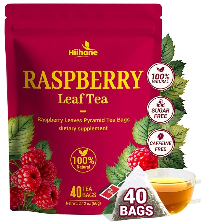Raspberry Leaf Tea - 40 Teabags, Naturally Caffeine-Free, Mild & Herbal Taste