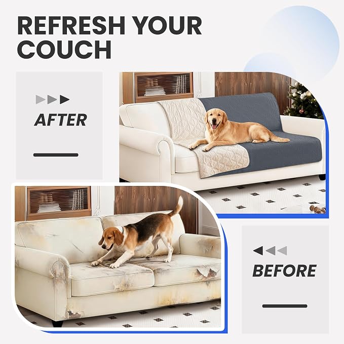 Waterproof Dog Blanket, Non-Slip Soft Pet Bed Cover, Couch Cover for Dogs Washable, Protects Sofa, Furniture, Crate, Car, Tear Resistant Leakproof Pet Blanket (40x50 Inch, Dark Grey)