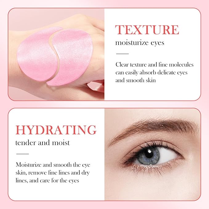 Aloe Vera Eye Masks - 60 PCS Under Eye Patches for Puffy Eyes and Dark Circles Treatments - Hydrating Eye Mask Skincare, Eye Gel Pads for Eye, Reduce Wrinkles and Fine Lines, Improve Eye Skin (Set D)