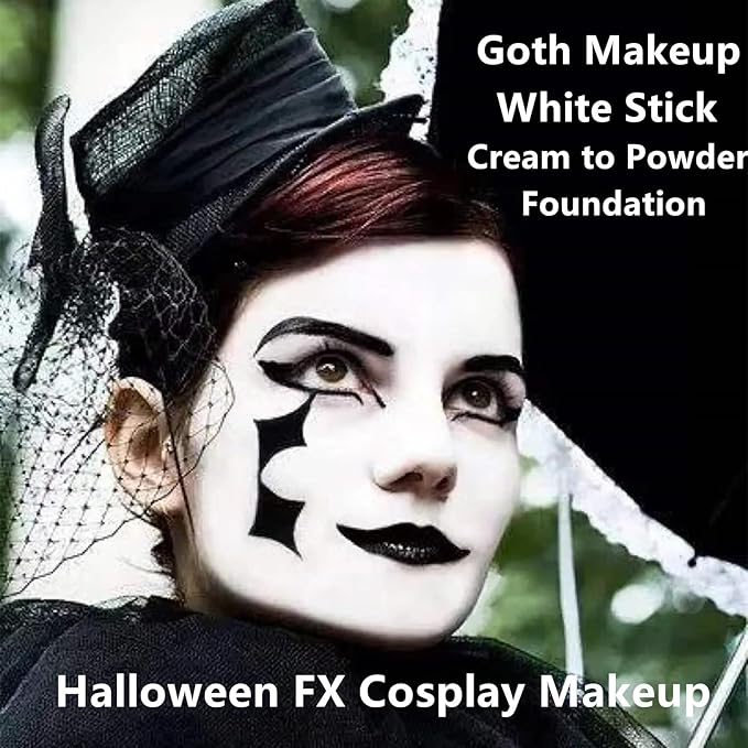 Go Ho Black Face Paint,Easily Washable Formula Face Body Paint Stick,Non-toxic Full-coverage Cream Black Body Paint for Halloween Costumes Cosplay SFX Skeleton Goths Makeup