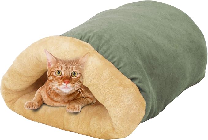 4 in 1 Self Warming Burrow Cat Bed Hideway Sleeping Cuddle Cave | Keep Warming, Machine Washable, Easy to Clean, Soft & Comfortable, Pet Beds fo Cats & Dogs, Cozy Privacy Nook