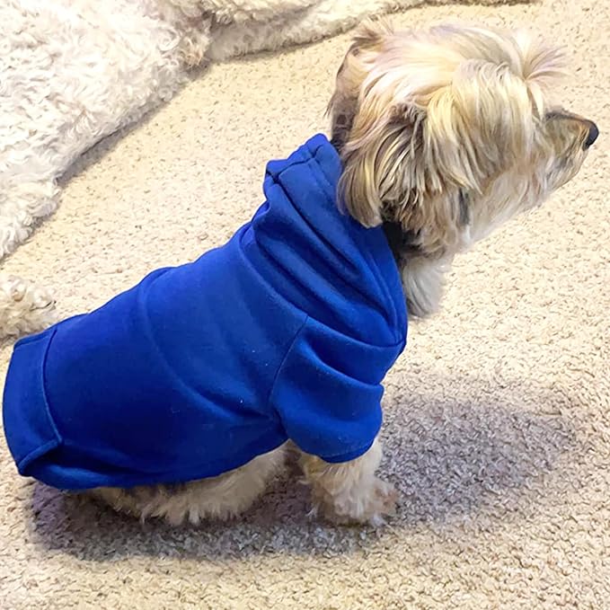 Soft Dog Hoodies for Small Dogs, Warm Fleece Puppy Clothes with Pocket | Jecikelon cold weather coat, cute puppy costume, breathable sweatshirt for dogs girl & boy, machine washable, easy on & off