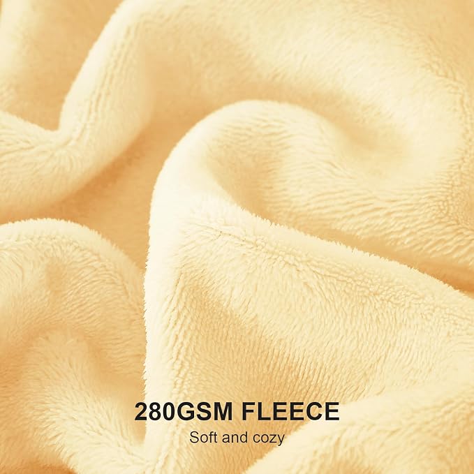 Hansleep Twin Bright Yellow Fleece Blanket, Soft Flannel Bed Blanket | Fuzzy Cozy Blanket 60x80 Inches, Multi-use for Bed, Sofa, Couch, Travel, Camping, All Season Warm Lightweight Cover