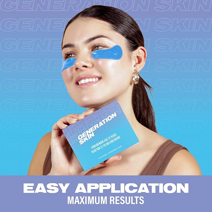 Generation Skin Eye Patches for Dark Circles and Puffiness, Under Eye Mask with Hyaluronic Acid and Marine Algae, Vegan and Cruelty-Free Under Eye Patches, Marine Algae Eye Masks, 5-Pack