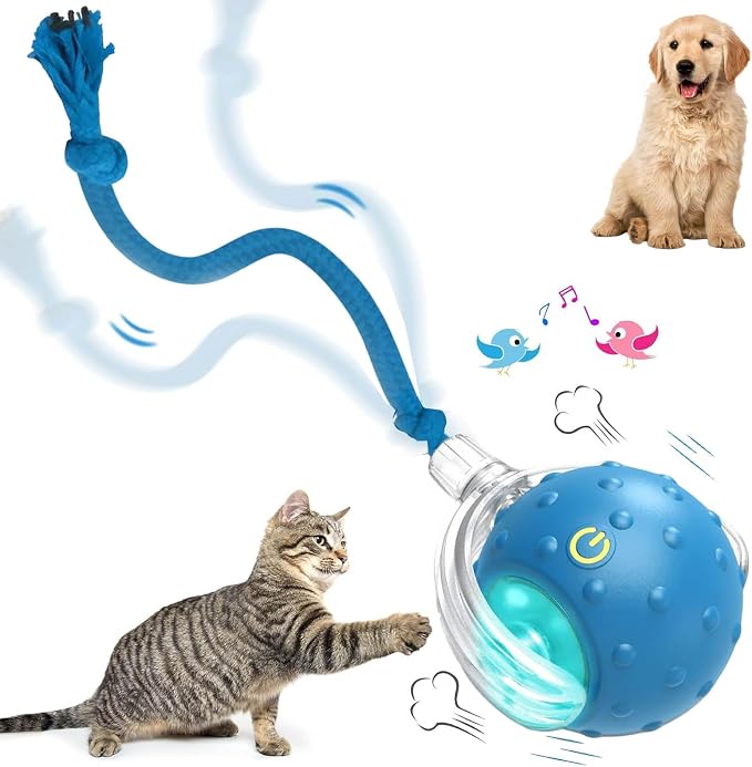 Tiny Fetch Motion Dog Toy,Interactive Cat Toy Rolling Ball