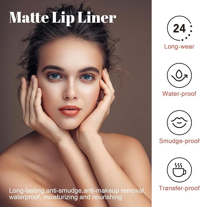 Lip Stain - Long Wear Tattoo Lip Liner, Waterproof & Transfer-proof Peel Off Lip Stain with Matte Finish, Lip Tint For All Skin Types, Great Gifts for Women (Mauve)