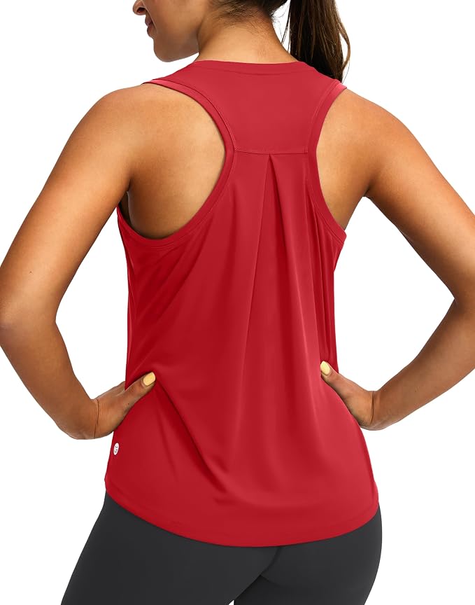 Women's Workout Tops Racerback Athletic Tank Tops Sleeveless Loose Fit Yoga Running Gym Shirts for Women