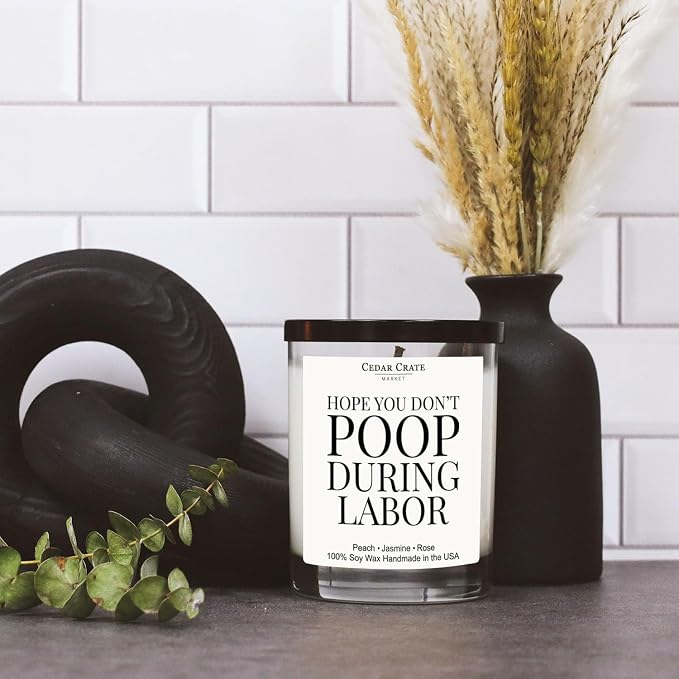 Cedar Crate Market - Pregnancy Must Haves, New Mom Gifts, Mothers Day, New Mom Candle for Women, Funny Baby Shower, Pregnancy Gifts for Expecting Mama, Gender Reveal, Scented Soy Wax Candle