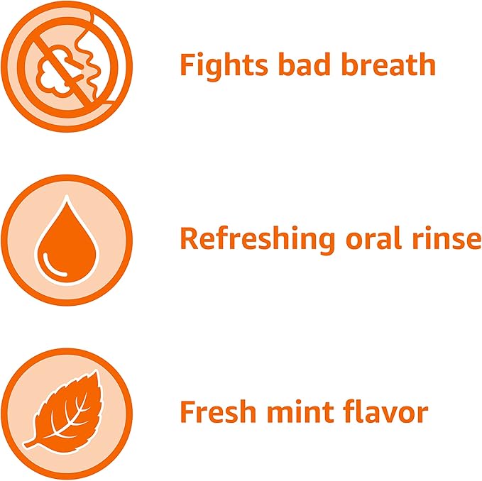 Amazon Basics Fresh Breath Mouthwash, Mint, 33.8 Fl Oz, (Previously Solimo)