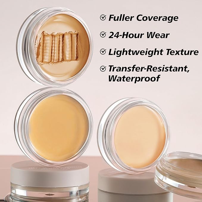 Erinde Full Coverage Tattoo Cover Up Makeup Waterproof, Under Eye Concealer for Dark Circles, Color Corrector, Long-Lasting Cream Concealer for Tattoos Scars & Face Blemishes Redness, 01 Chantilly