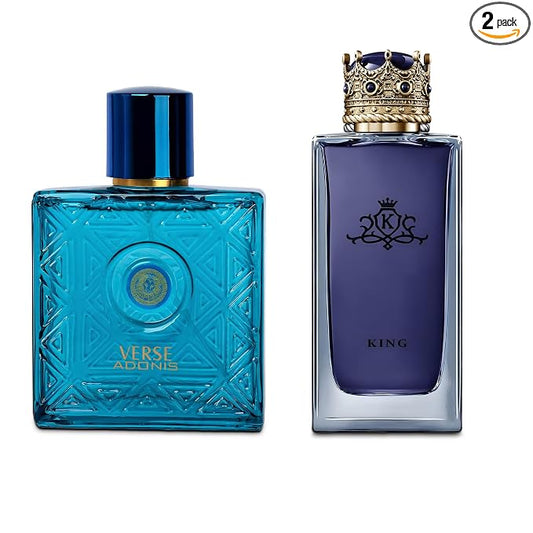 Verse Adonis&king Combo Men Cologne 3.4 Fl. Oz Men's Perfume Refreshing Combination of Woody Floral & Fruity Scents Eau De Parfum for Men Lasts All Day Best Gift for Any Occasion