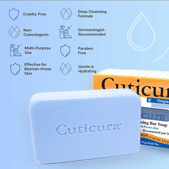 Cuticura Official Deep Cleansing Face and Bosy Soap - 5.25 oz (Pack of 3)