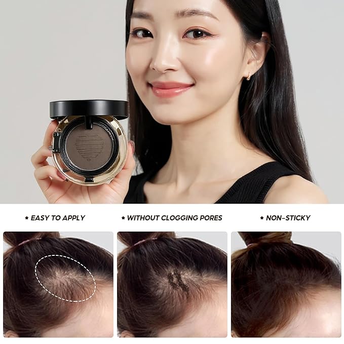 LALACHUU Hair Powder, Hair Powder for Women & Men Root Touch Up Hair Color, Hairline Powder Instantly Gray Water-Resistant Bald Spot Concealer 0.53 Ounce, Dark Brown