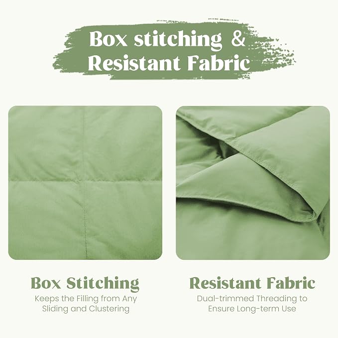 puredown® Soft Feather Down Throw Blanket Lightweight Packable Couch Throw for Indoor and Outdoor Use, Throw 50"X70", Sage Green