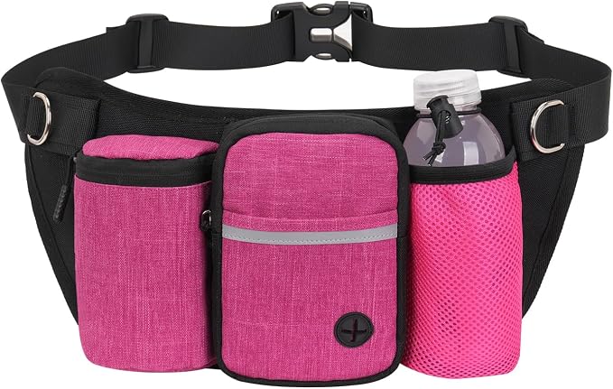 Dog Treat Pouch for Training, Rose Red