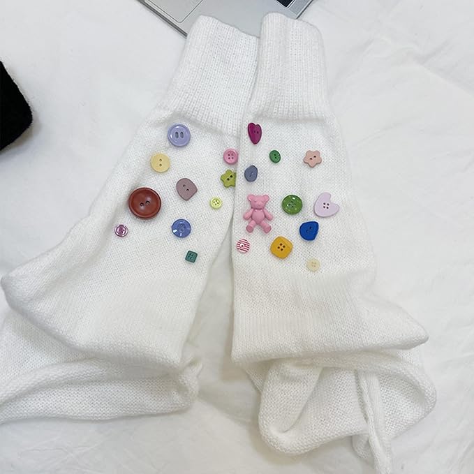 Sexybody Women's Leg Warmers Fashion Knit Warmers Long Socks Cute Y2K Kawaii Japanese Lolita Harajuku Accessories for Girls