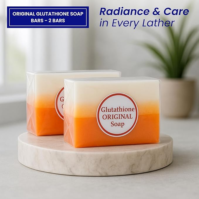 Relumins Glutathione Soap Bars for Smooth, Hydrated Skin – Deep Cleanse, Exfoliate & Nourish for All Skin Types - 2 x 150g Bars
