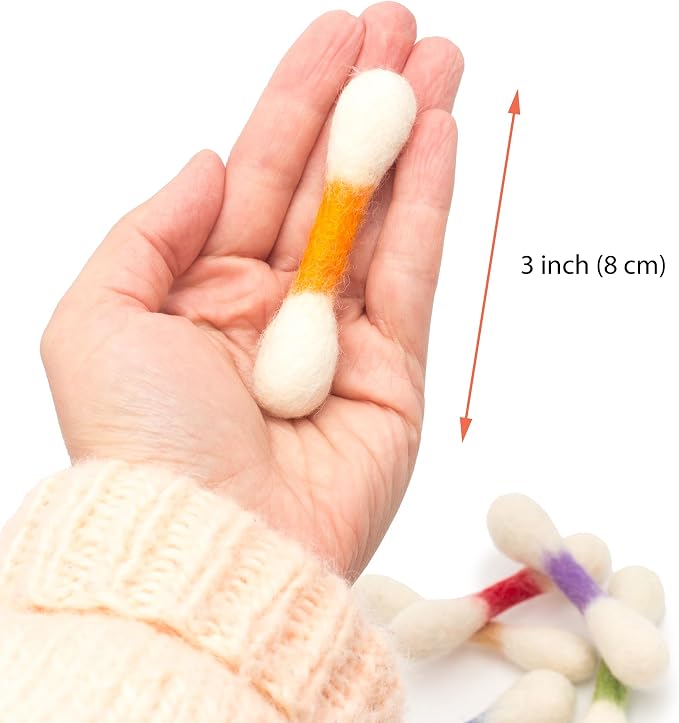 Glaciart One MINI Swabs Cat Toys with Catnip - 6 Pk | Durable for Chew, Cute Cat Toys Interactive Kitty for Boredom, Exercise, & Play | Filled w/Organic Catnip for Anxiety & as Digestive Aid