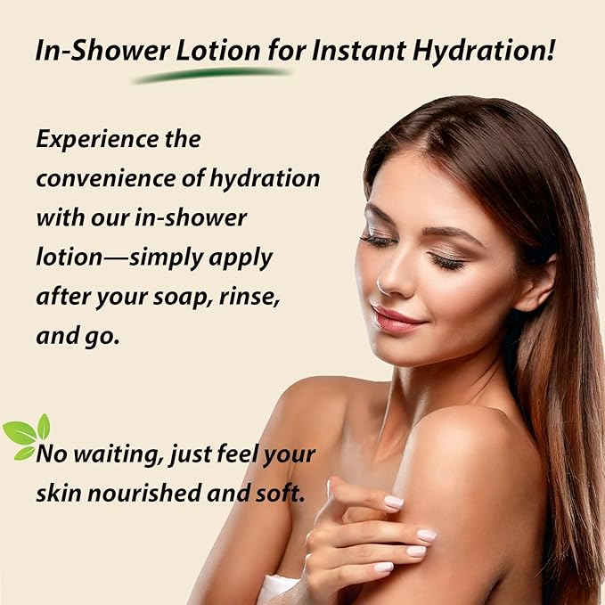 Shower Body Cream - Pine with Shea Butter, Collagen, Vitamin E and Aloe Vera - Moisturizing, Nourishing, and Soothing Skin Care - By Natural Splash.