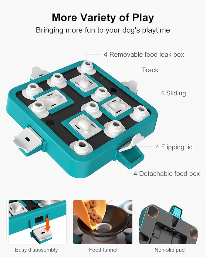LACCEN Dog Puzzle Toys, Level 3 in 1 Interactive Dog Toys for Boredom, Funny Feeding Toy for IQ Training Brain Stimulating, Treat Dispenser Dog Toy for Large Medium Small Dogs