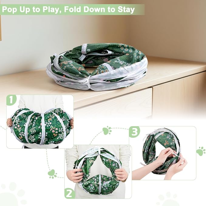 Glittme S-Shape Cat Tunnel, Foldable Cat Tunnels for Indoor Cats