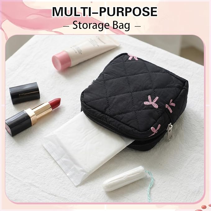 Period Bag, Portable Menstrual Cup Pouch Period Bags, Sanitary Napkin Storage Bag for Womens, Tampons Holder, Pad Bags, Feminine Care for Purse with Zipper