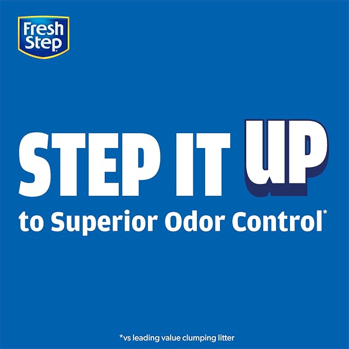 Fresh Step Odor Shield Multi Cat Clumping Cat Litter with Febreze Freshness in Gain Scent, Low Dust, Odor Control with Ammonia Block Tech, Compatible in Automatic Litter Boxes, 14 lb. (Pack of 2)