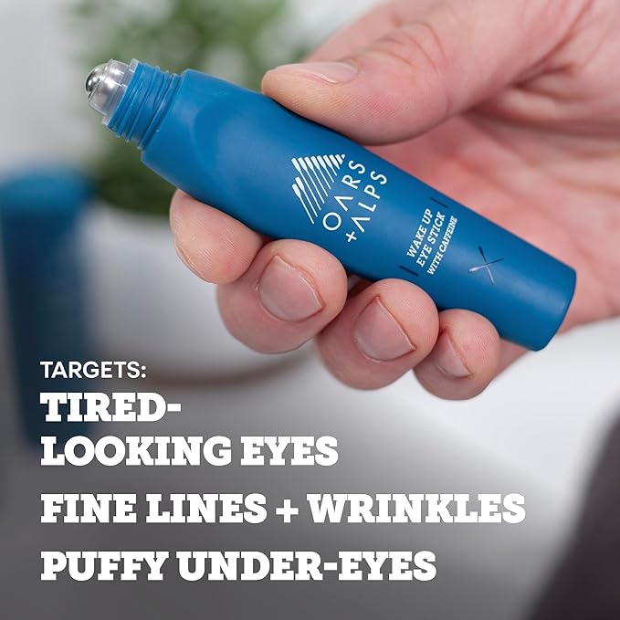 Oars + Alps Wake Up Eye Roller and Eye Depuffer, Infused with Caffeine and Aloe Vera, TSA Friendly, 0.5 Oz, 2 Pack