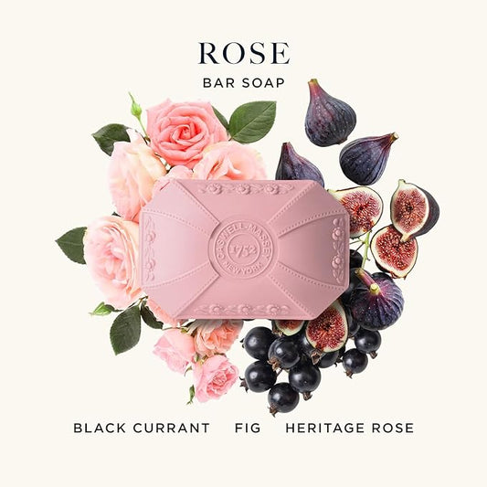 Caswell-Massey Women’s Soap Bar Bundle | Rose & Lilac Natural Bar Soaps | Moisturizing, Plant-Based Formula with Essential Oils | Gentle for All Skin Types | Made in USA | 2 Bars, 3.5 oz Each