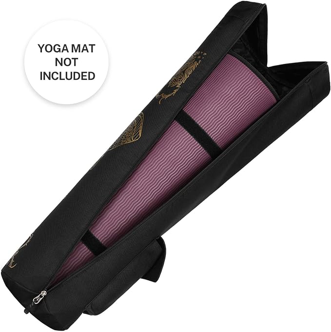Gonex Yoga Mat Bag, Yoga Mat Carrier Full-Zip Exercise Yoga Mat Carry Bag for Women Men with 2 Multi-Functional Storage Cargo Pockets Extra Wide Adjustable Shoulder Strap