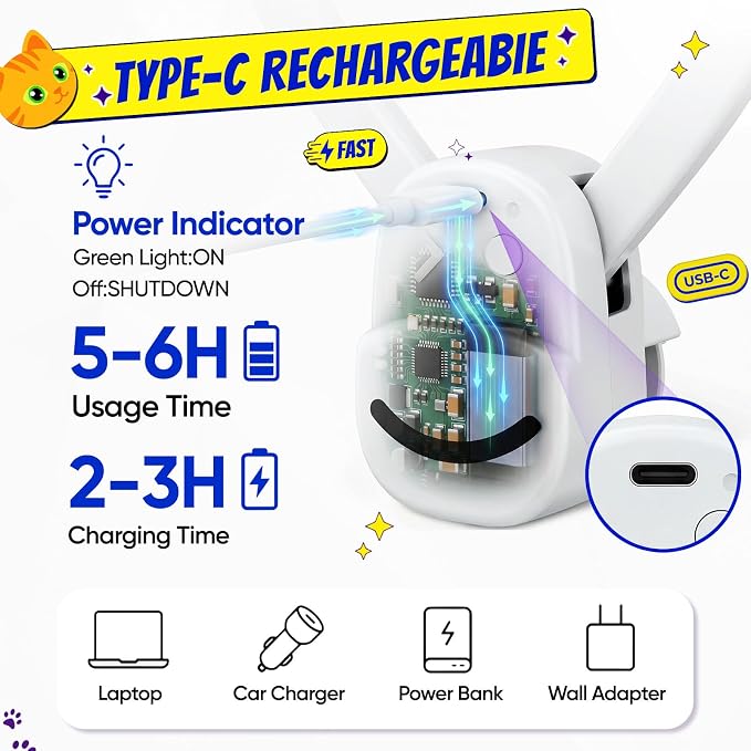 CATPICK Interactive Doorway Cat Toy, No-Adhesive Clip-On for Indoor Cats | Automatic Retractable bird-and-mouse motion with 8-minute auto-play, touch-to-wake response, USB charging, 2 birds & 1 mouse