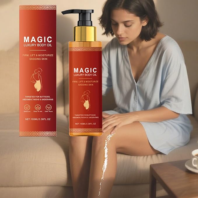 Magic Body Firming Oil, Hydrating and Firming Oil, Luxury Body Oil for Full Body Use, Fast-Absorbing Body Oil for Daily Use, Improves Skin Texture Skin Tightening-3.38 FL OZ