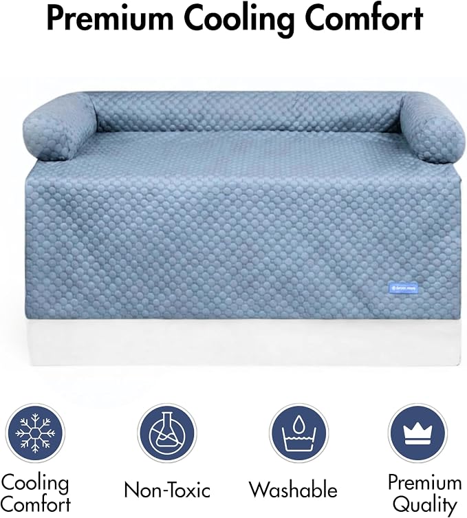 Spark Paws Cooling Couch Cover Dog Bed, Furniture Protector Mat | Non-Toxic Washable Pet Cooling Pad for Large, Medium and Small Dogs