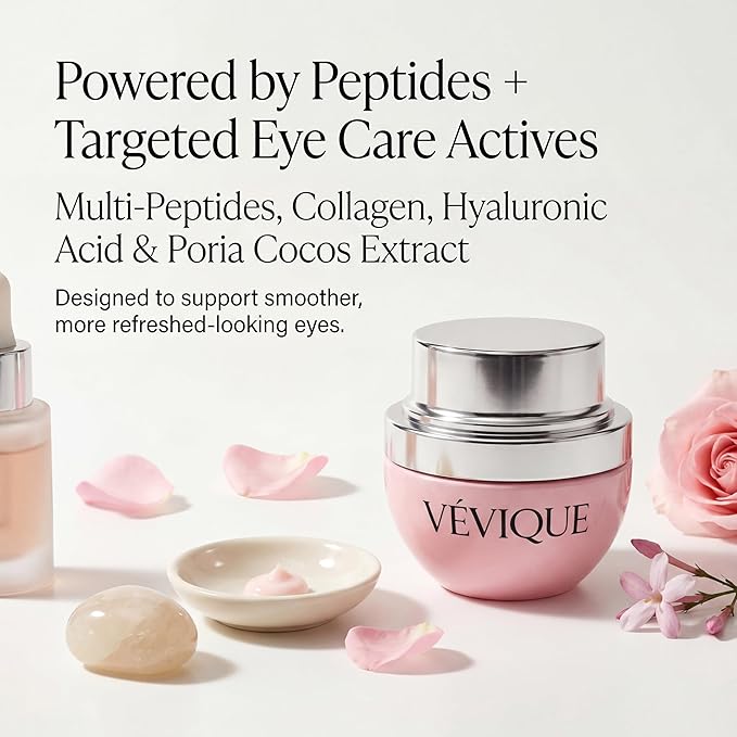 Claréne Multi-Peptide Eye Cream | Anti-Aging Eye Peptide Cream for Wrinkles, Fine Lines, Puffiness, Crow’s Feet & Eye Bags, with Collagen & Poria Cocos Extract, 1 Fl Oz