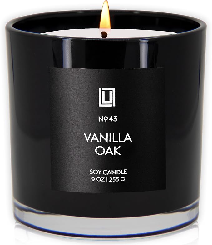Lulu Candles | Vanilla Oak | Luxury Scented Soy Jar Candle | Hand Poured in The USA | Highly Scented & Long Lasting- 9 Oz.