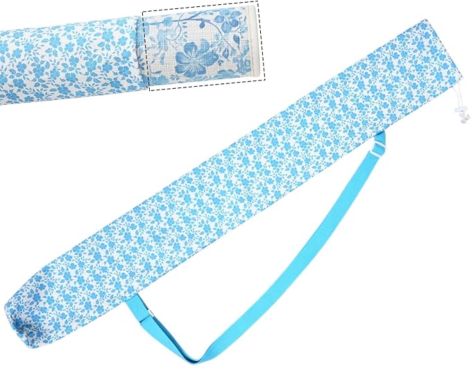 Shinylin 35 Inch Mahjong Mat Carrying Bag with Strap, Printed Drawstring Mahjong Holder Bag Outdoor Travel Canvas Storage for Board Games, Yoga Mats, Tripod