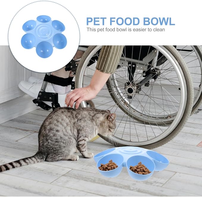 Hemobllo Multipurpose Pet Feeding Bowl with Flower Shape Design for Cats and Dogs Durable Food and Water Dish Easy to Clean 14.17 X 14.17 X 3.54 Inches